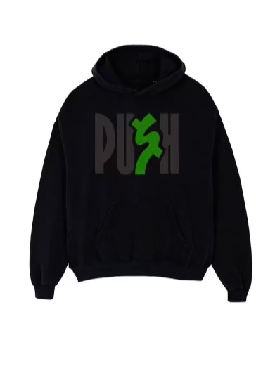 Push Black Hoodie (Center Logo)